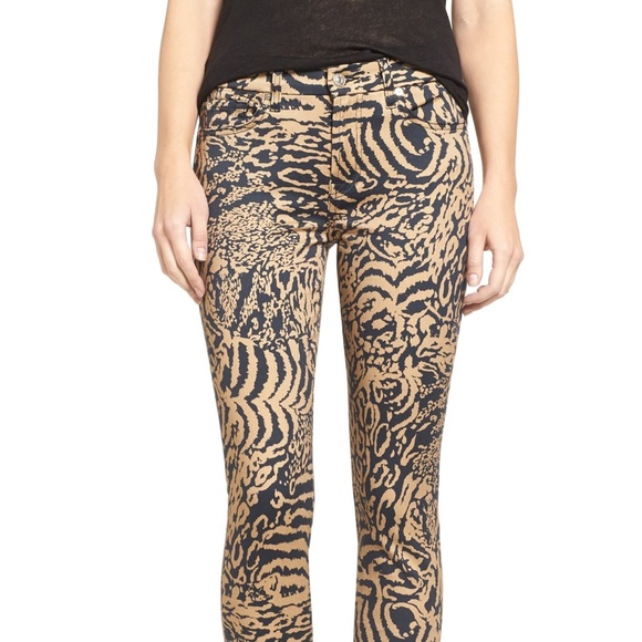 Leopard Print Ankle Skinny Jeans 7FAM - Picture 5 of 6